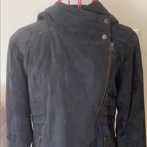 Tall Slim soft blue Suede Jacket size S/M